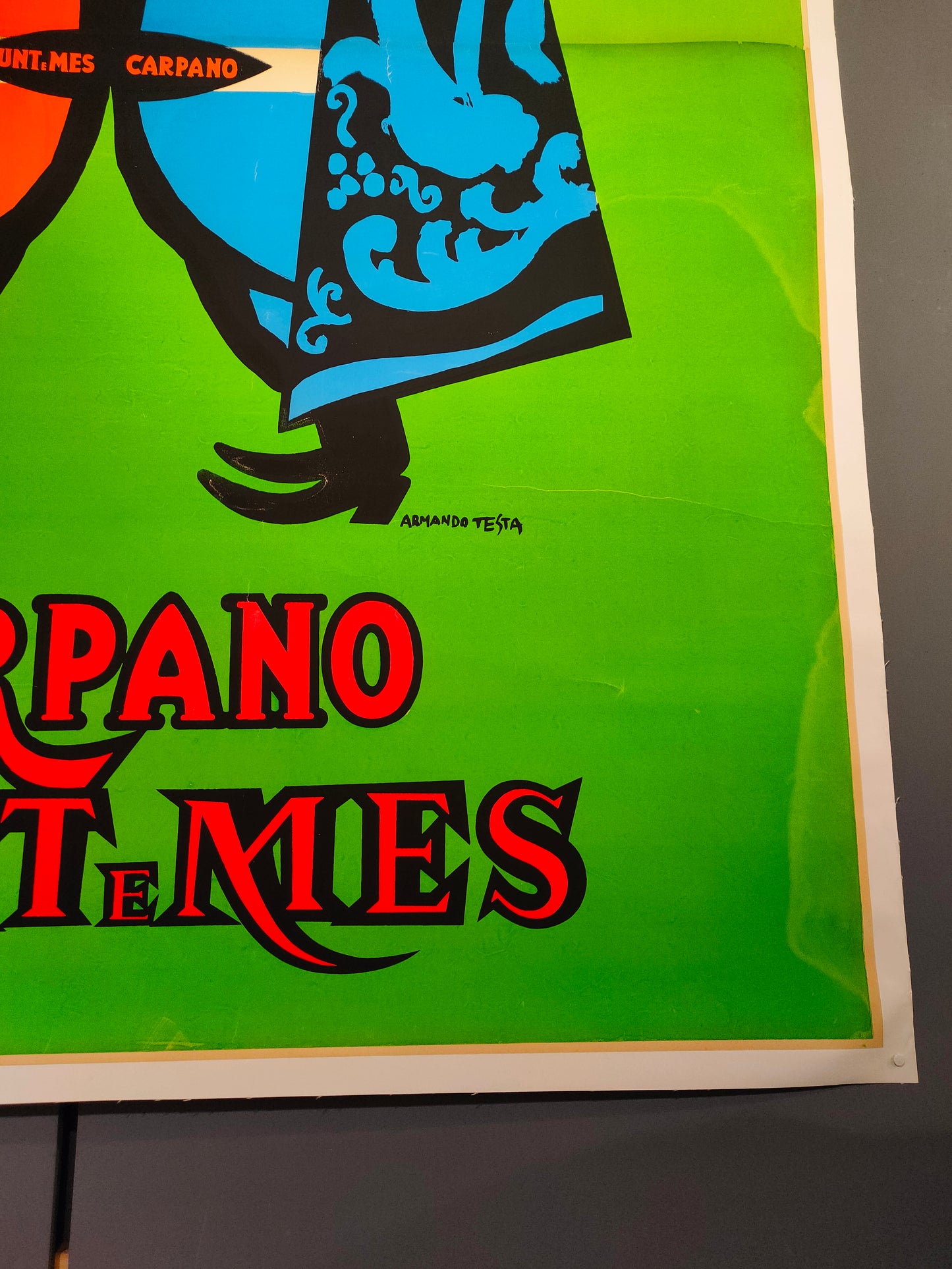 Manifesto originale pubblicitario - Re Carpano Punt E Mes 1949