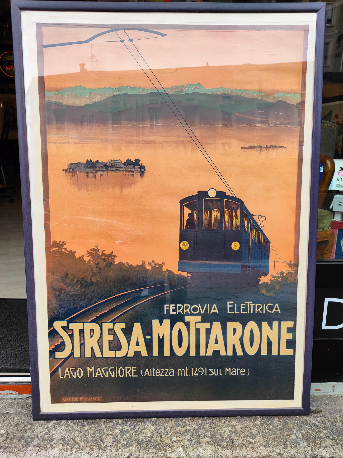 Manifesto originale turistico - Stresa Mottarone