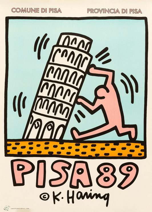 Manifesto pubblicitario decorativo - Pisa 89 - Keith Haring (after)