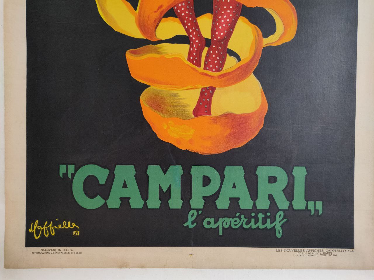 Manifesto originale pubblicitario - Campari l'aperitif - Spiritello