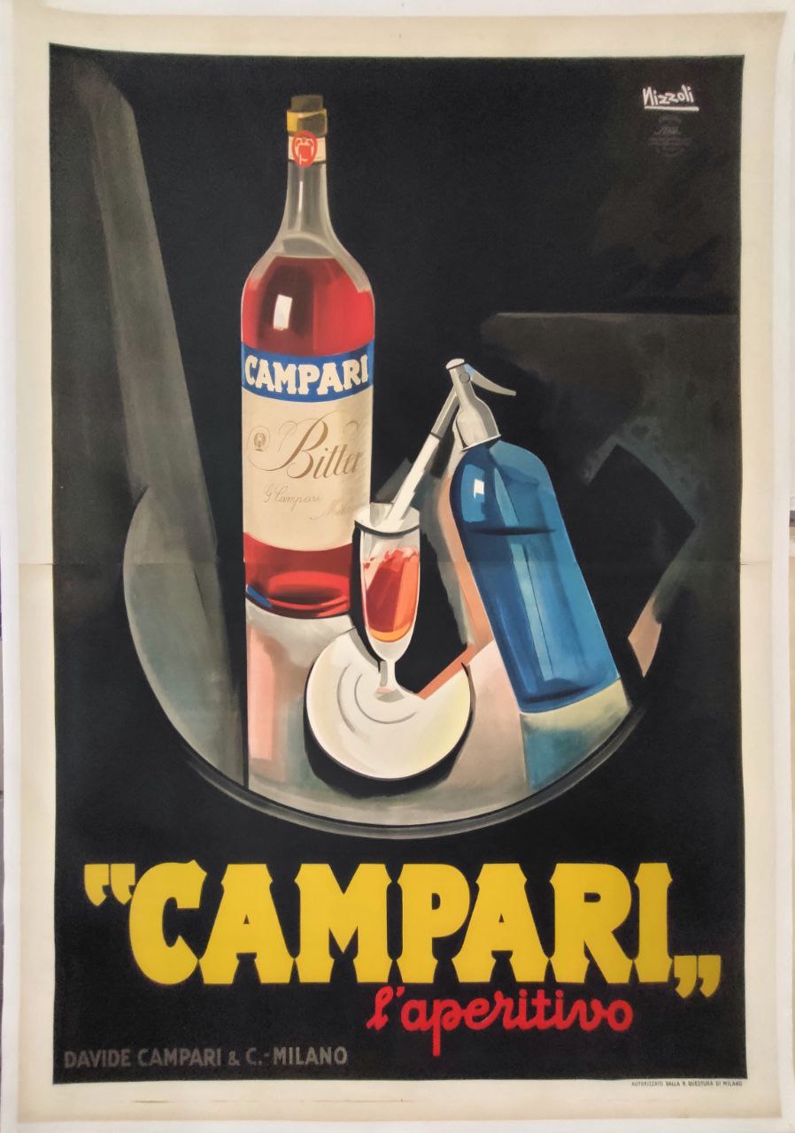Manifesto originale pubblicitario - Campari l'aperitivo - Nizzoli
