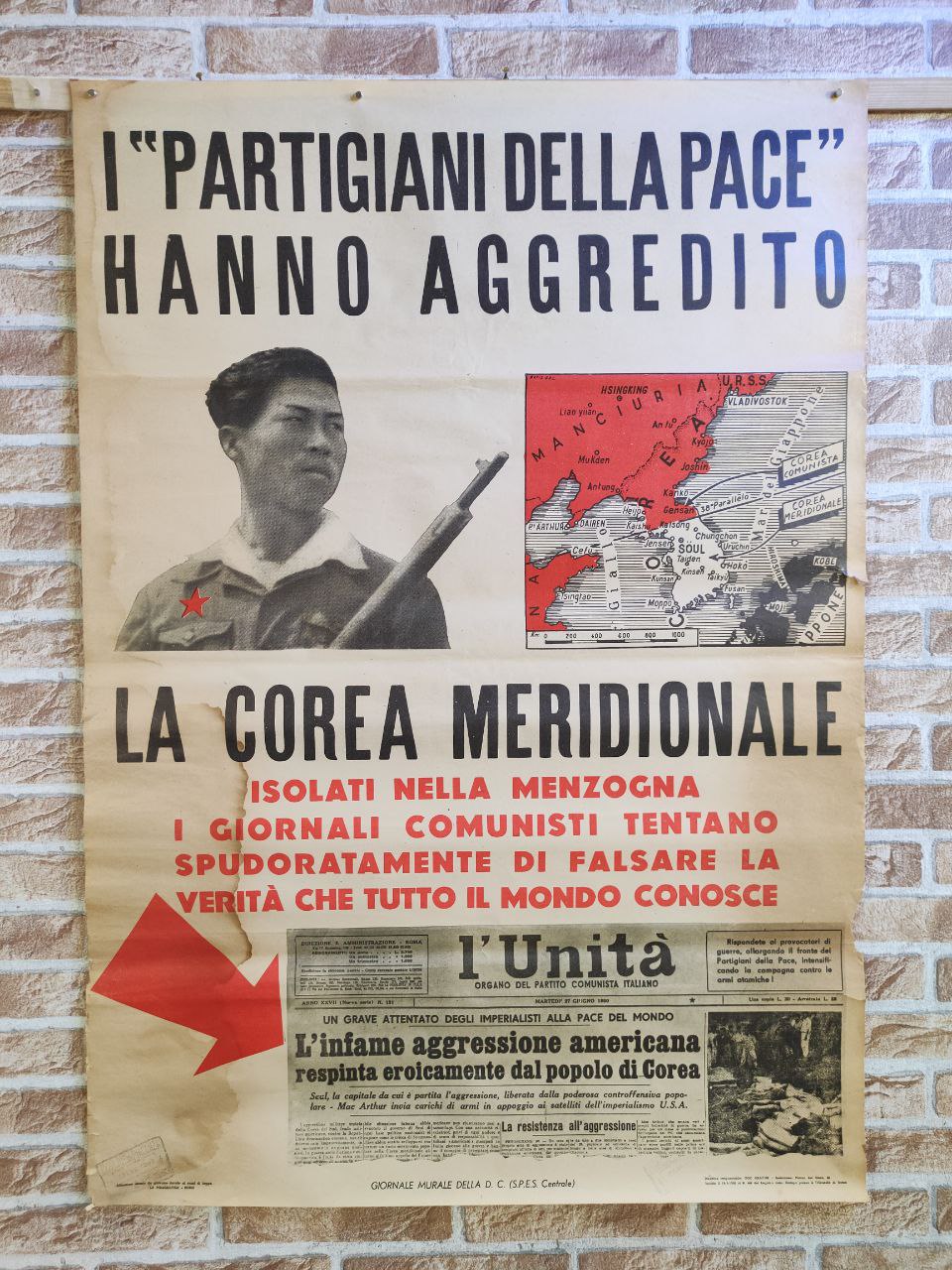 Manifesto originale pubblicitario - Giornale Murale della D.C.