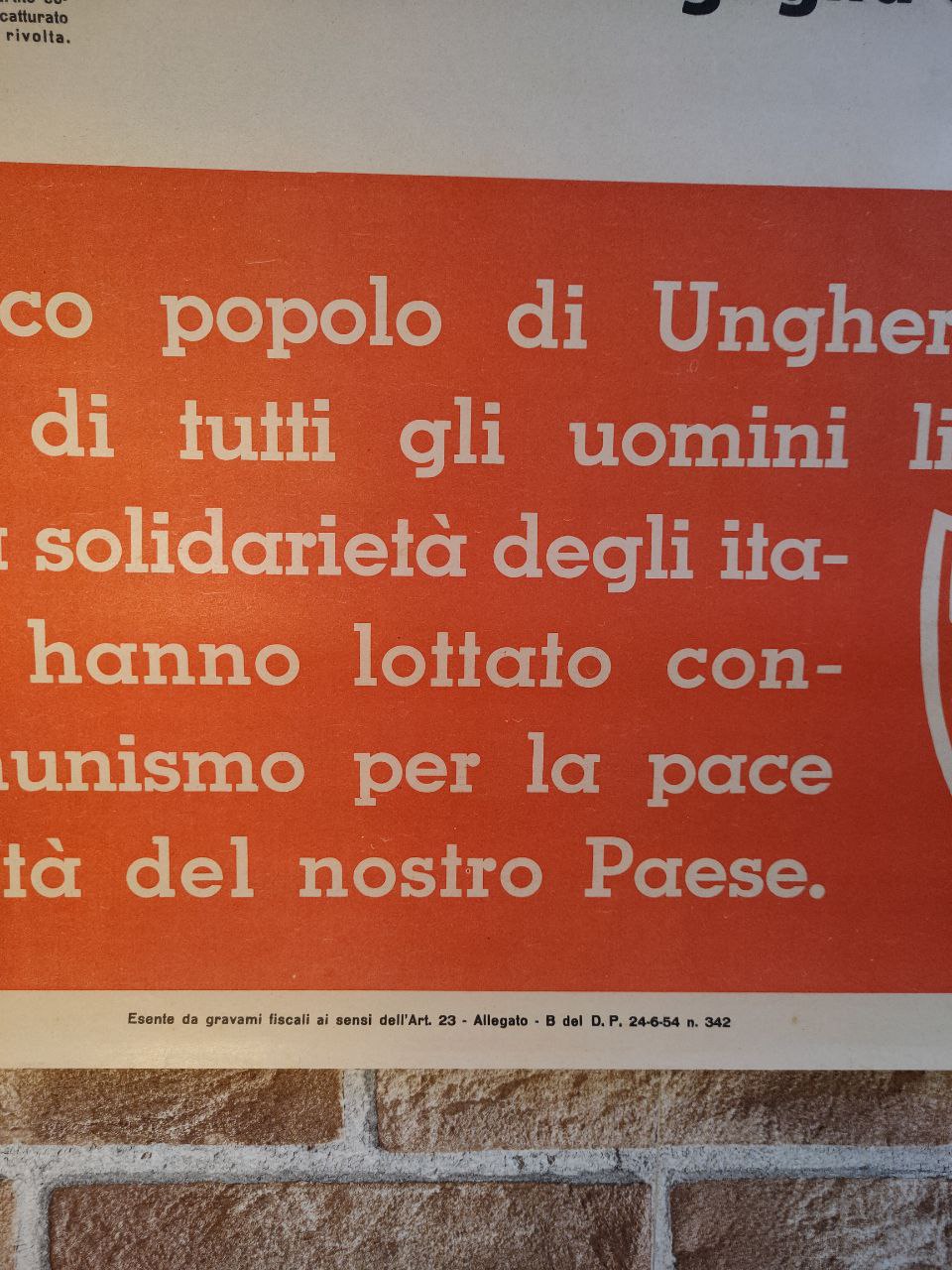 Manifesto originale pubblicitario - D.C. Democrazia Cristiana - Contro la tirannide