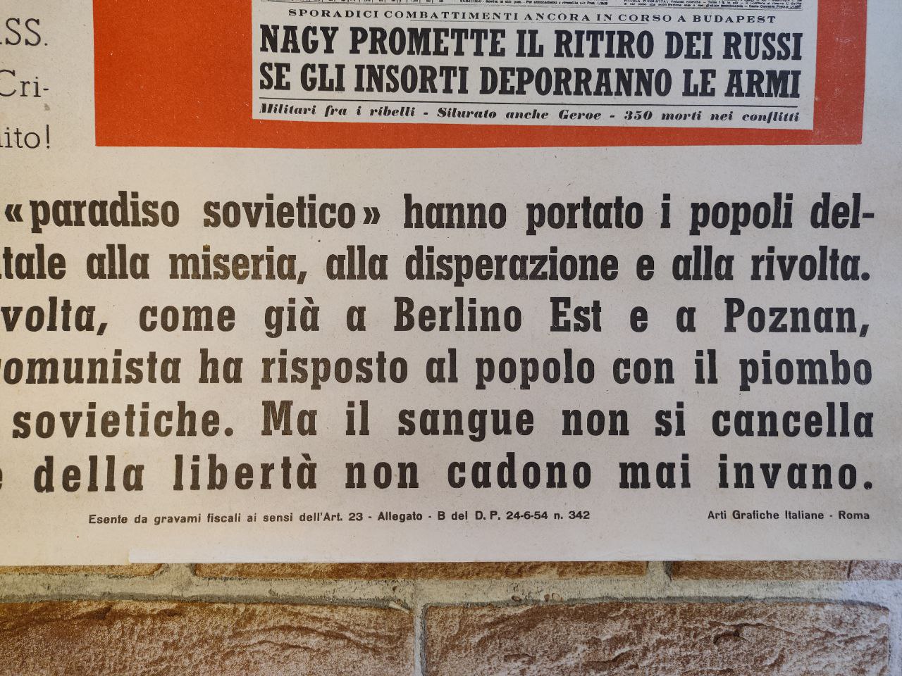 Manifesto originale pubblicitario - D.C. Democrazia Cristiana - Rivolta all'est