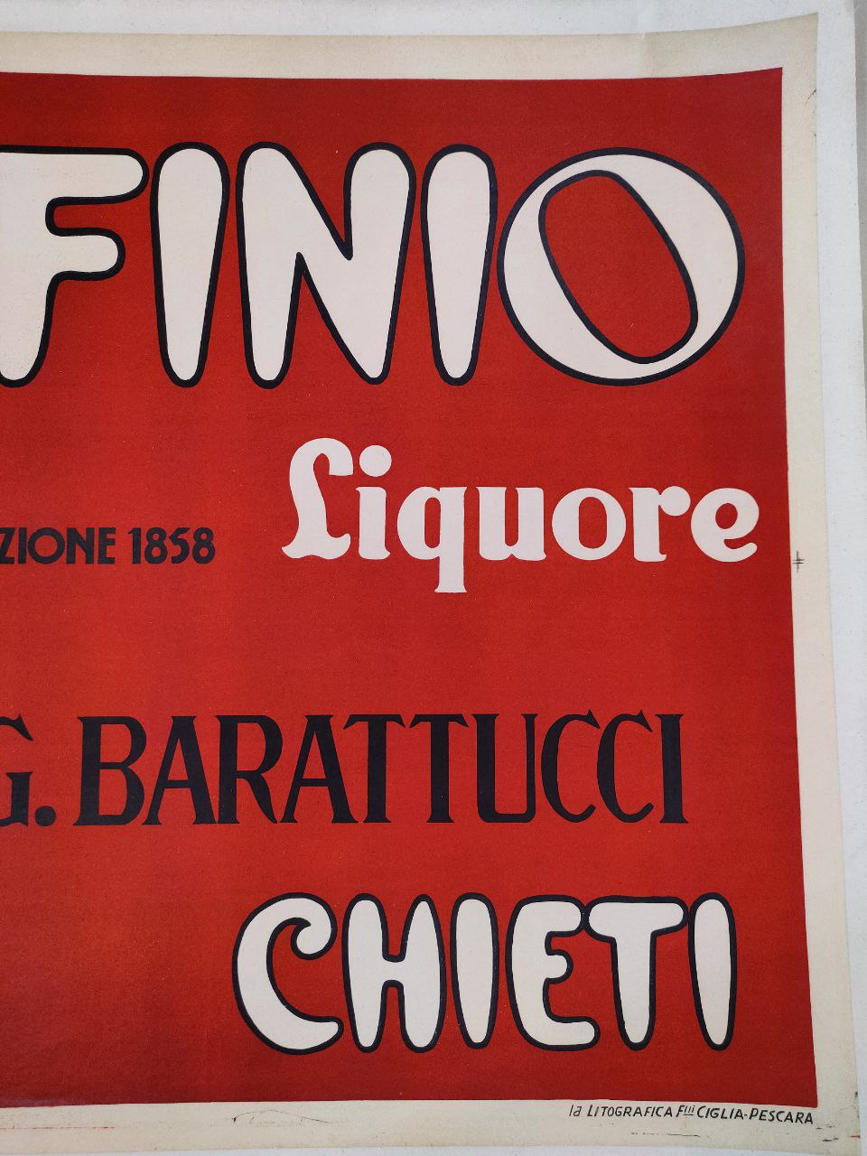 Manifesto originale pubblicitario - Corfinio liquore - Chieti