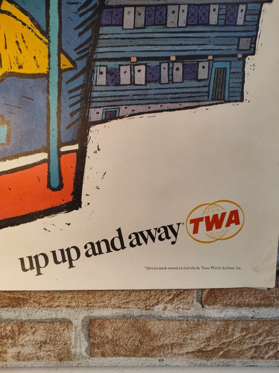 Manifesto originale pubblicitario - TWA Boston