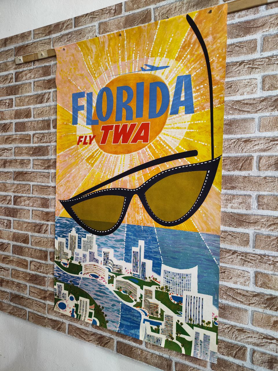 Manifesto originale pubblicitario - TWA Florida