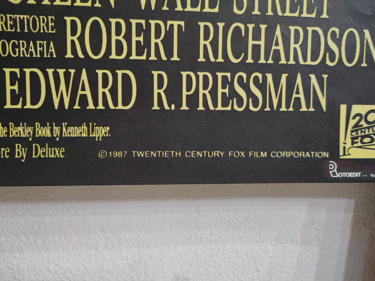 Manifesto originale di cinema - Wall Street