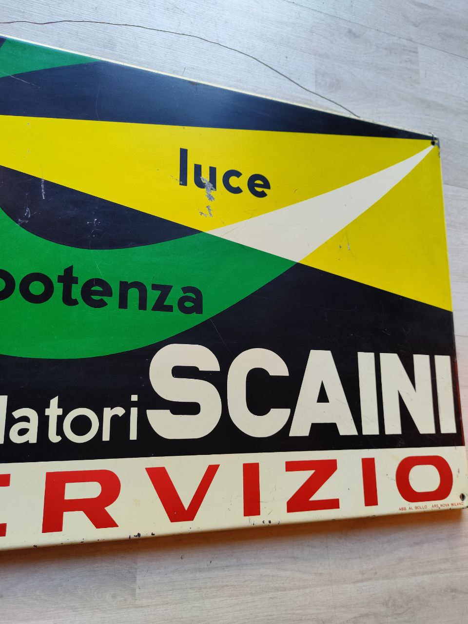 Insegna serigrafata - Accumulatori Scaini