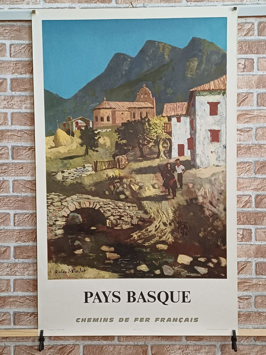 Manifesto originale pubblicitario - Paesi Baschi - Pays Basque SNCF