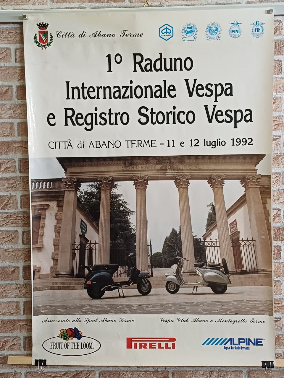 Manifesto originale pubblicitario - 1° raduno Internazionale Vespa e Registro storico Vespa