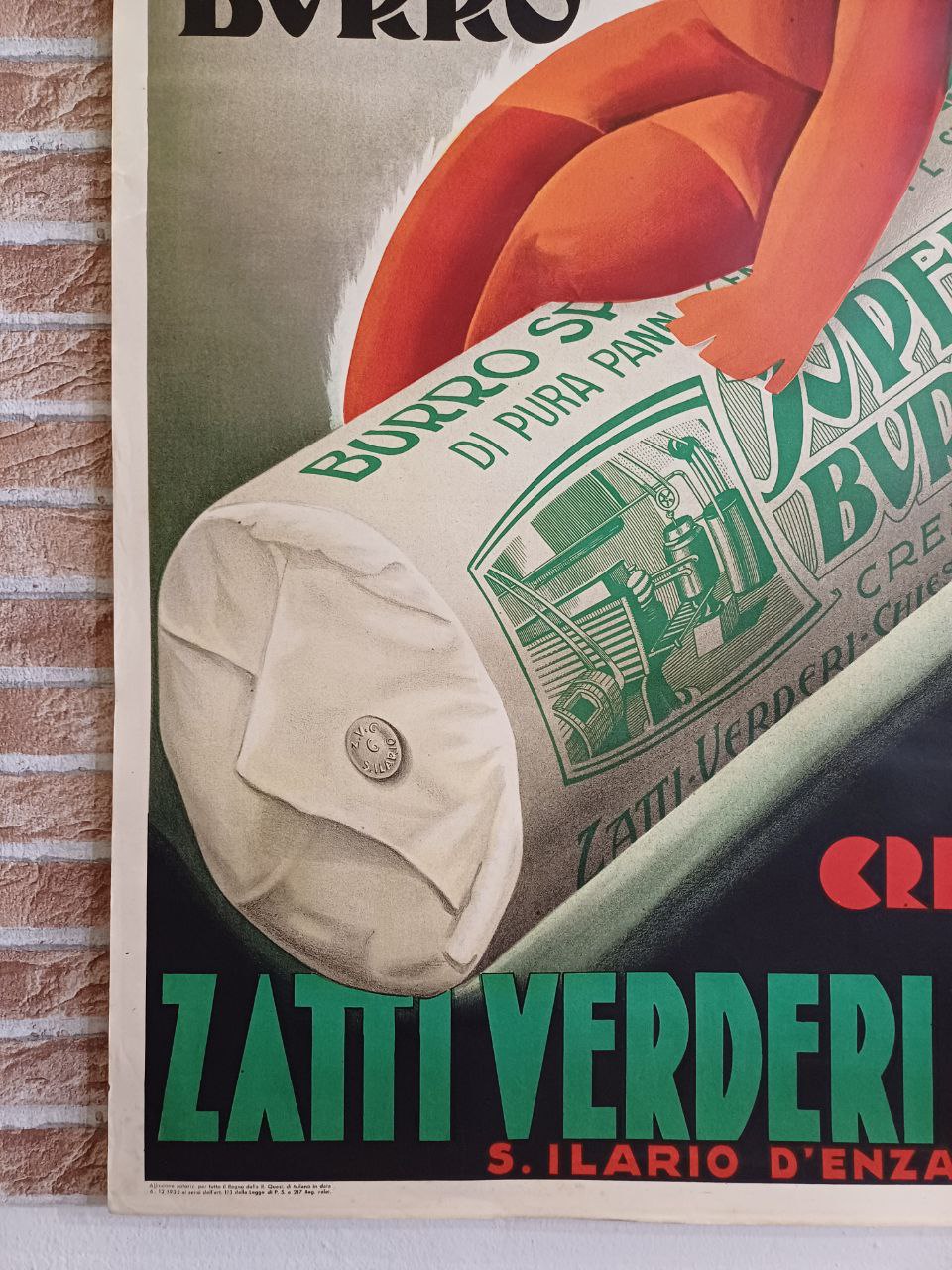 Manifesto originale pubblicitario - Burro Zatti