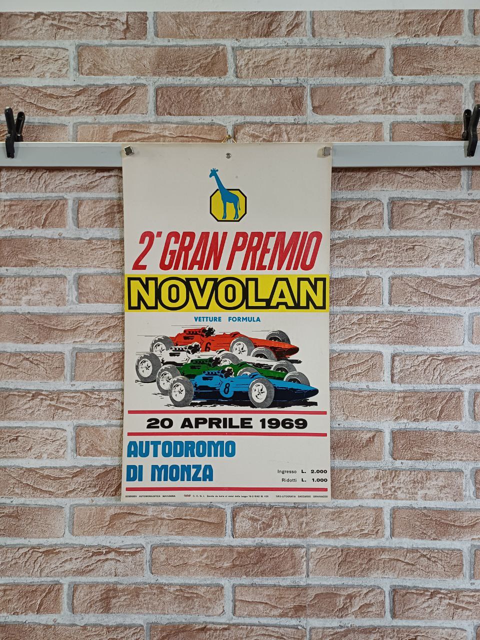 Cartonato pubblicitario - II Gran premio Novolan - Autodromo di Monza