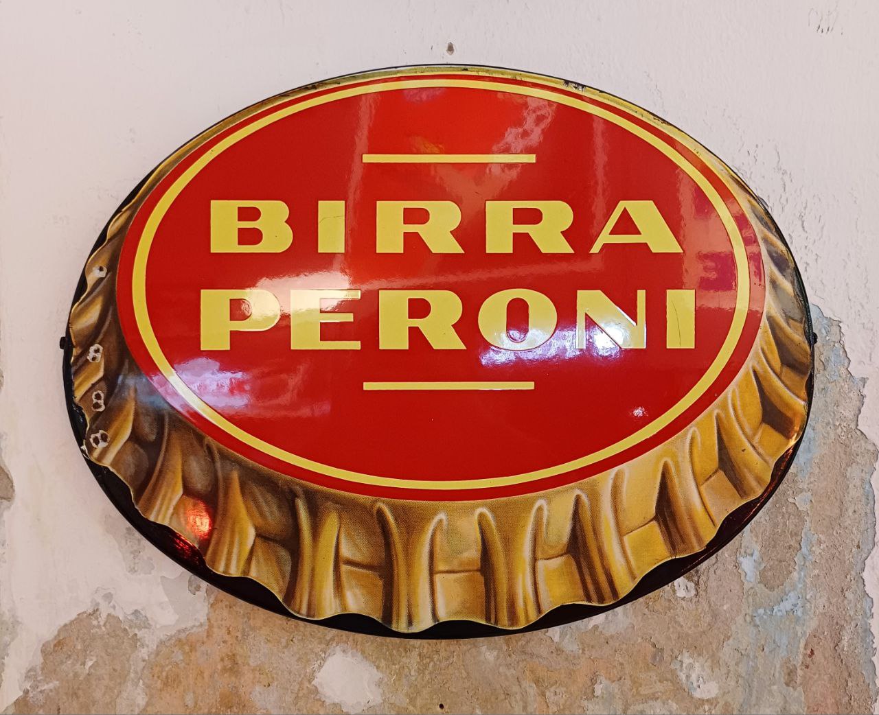Targa - tappo smaltato Birra Peroni, Roma