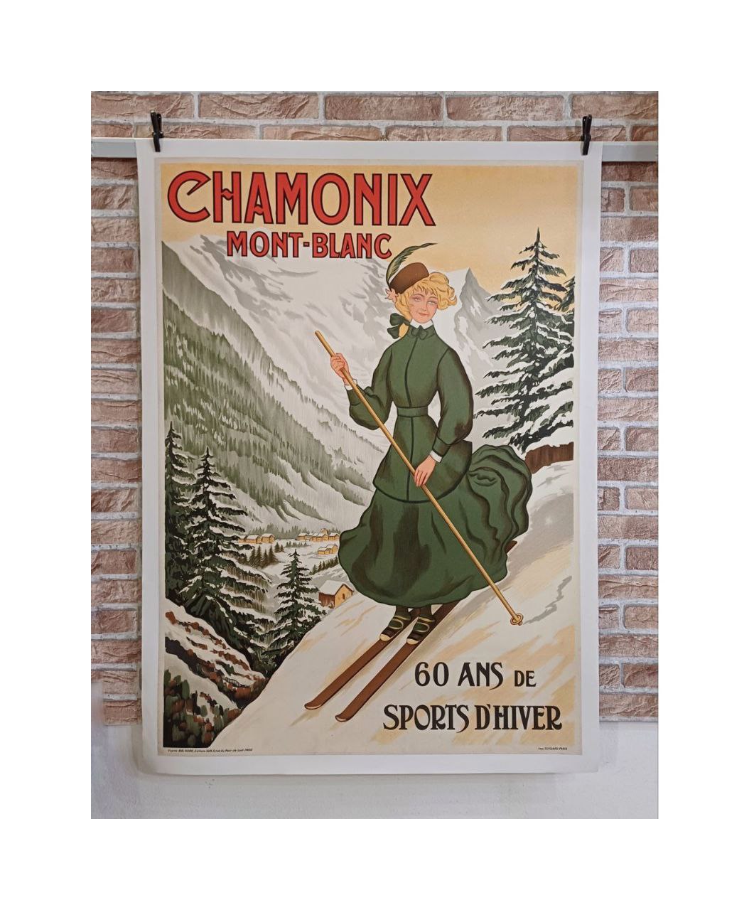 Manifesto originale pubblicitario - Chamonix - Mont Blanc - Monte Bianco