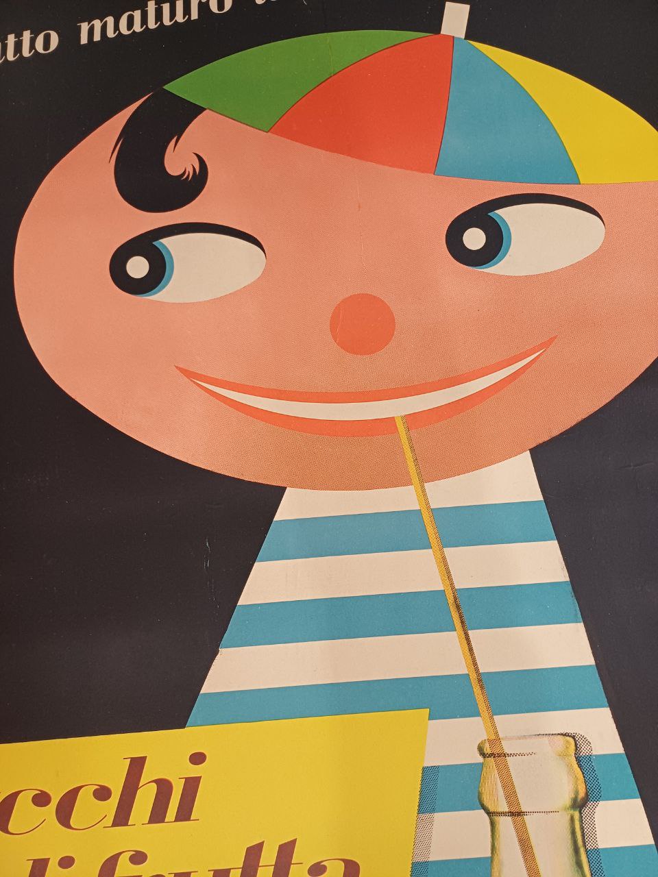 Manifesto originale pubblicitario - Succhi di frutta Balzer Bergamo