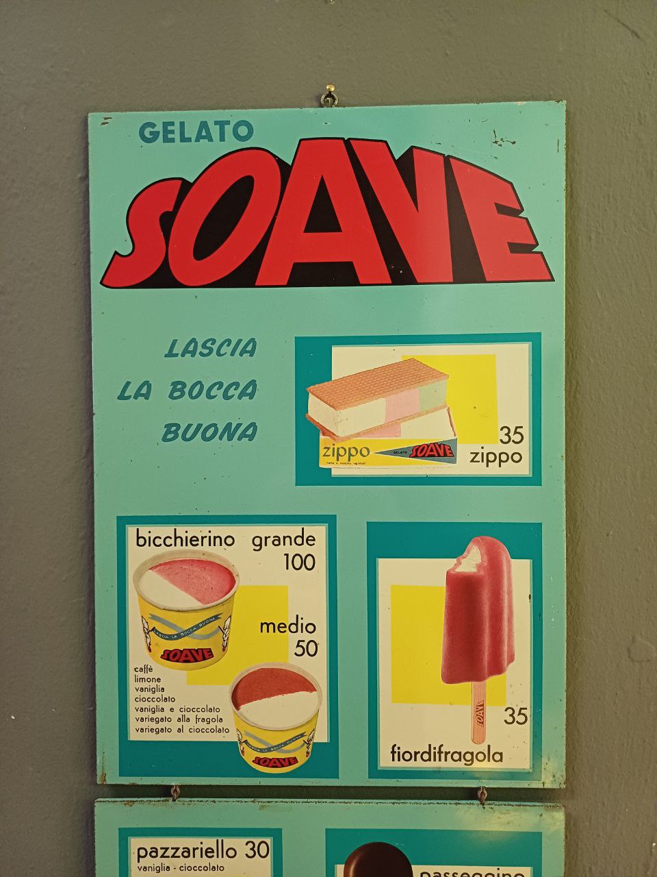 Insegna smaltata - Gelato Soave