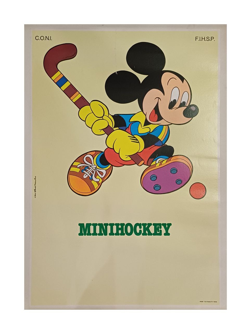 Manifesto originale pubblicitario - Mickey Mouse Minihockey