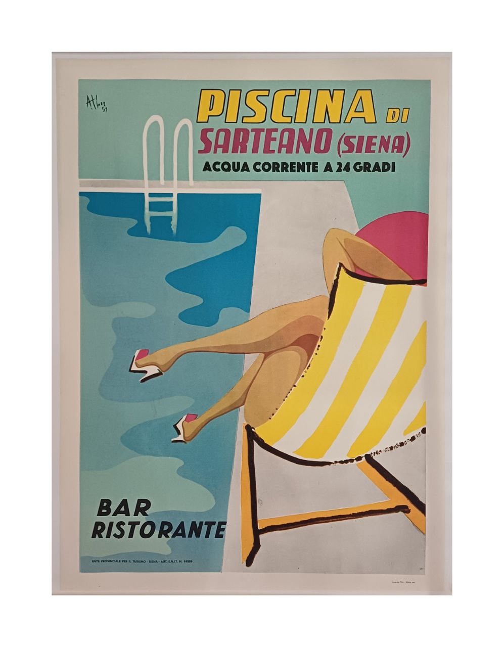 Manifesto originale pubblicitario - Piscina di Sarteano (Siena)