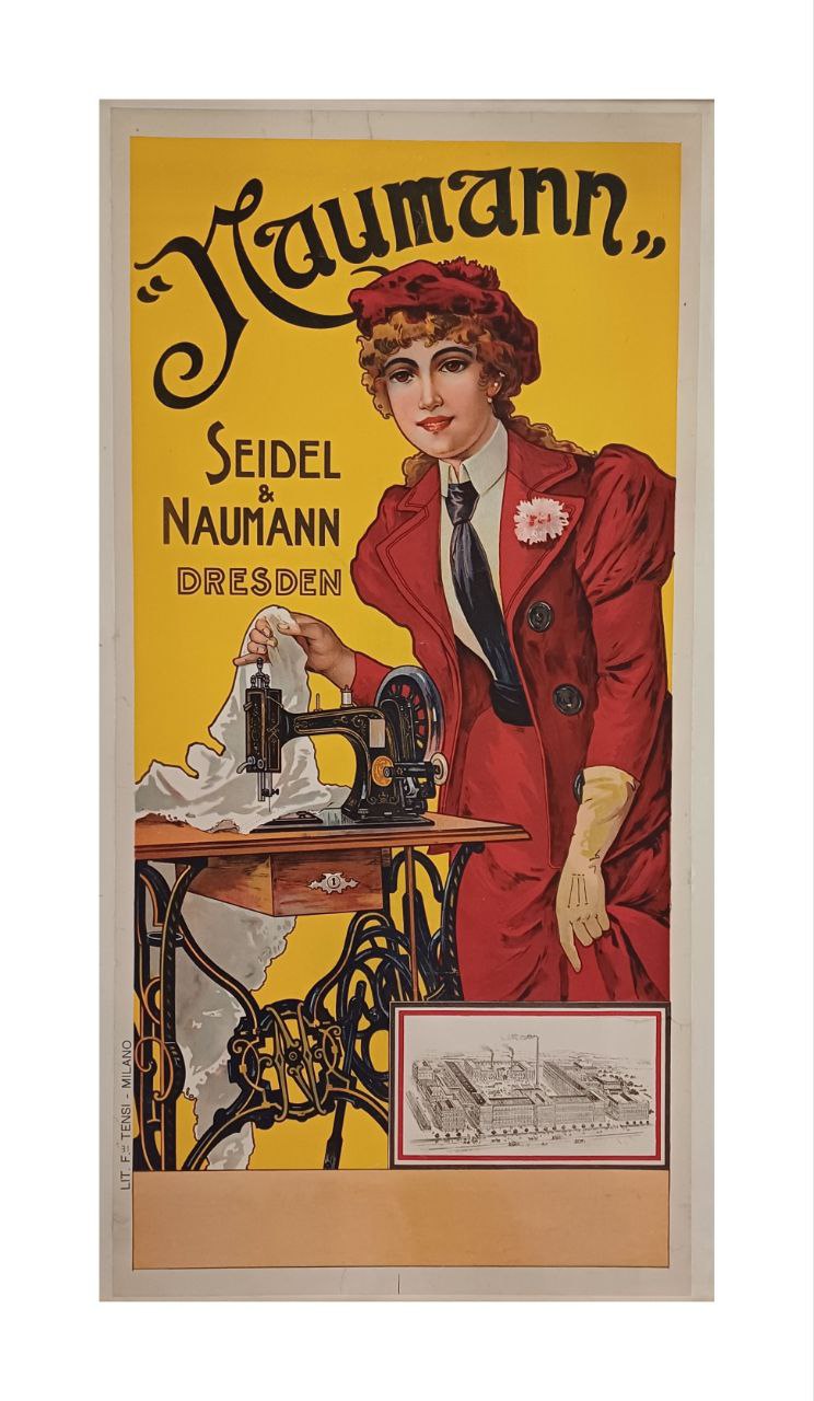 Manifesto originale pubblicitario - Naumann macchine da cucire