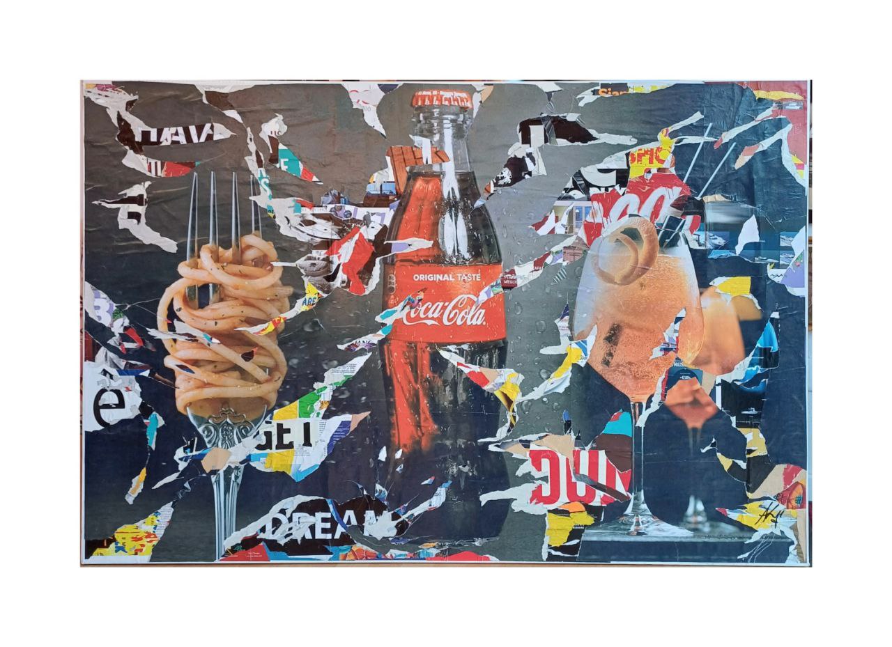 Coca Cola - Longo Antonio - dècollage su tela