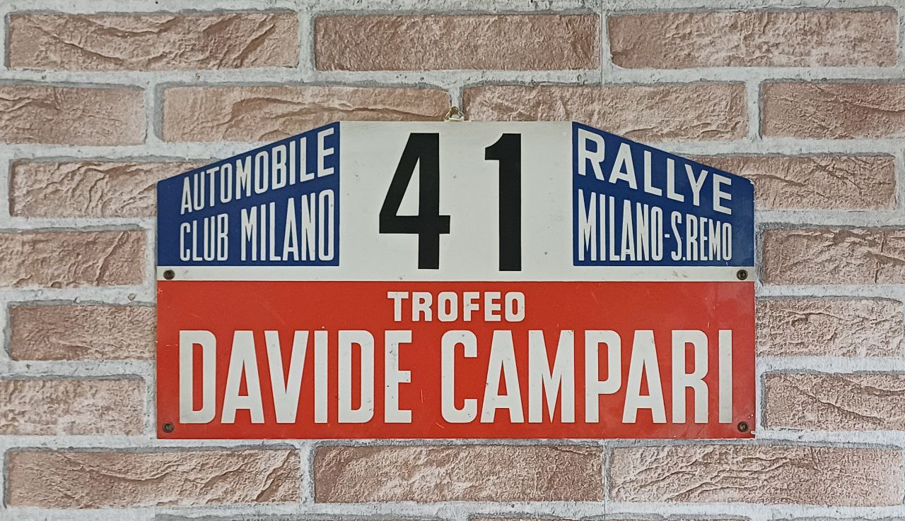 Insegna originale Rally - Trofeo Davide Campari - Automobile Club Milano