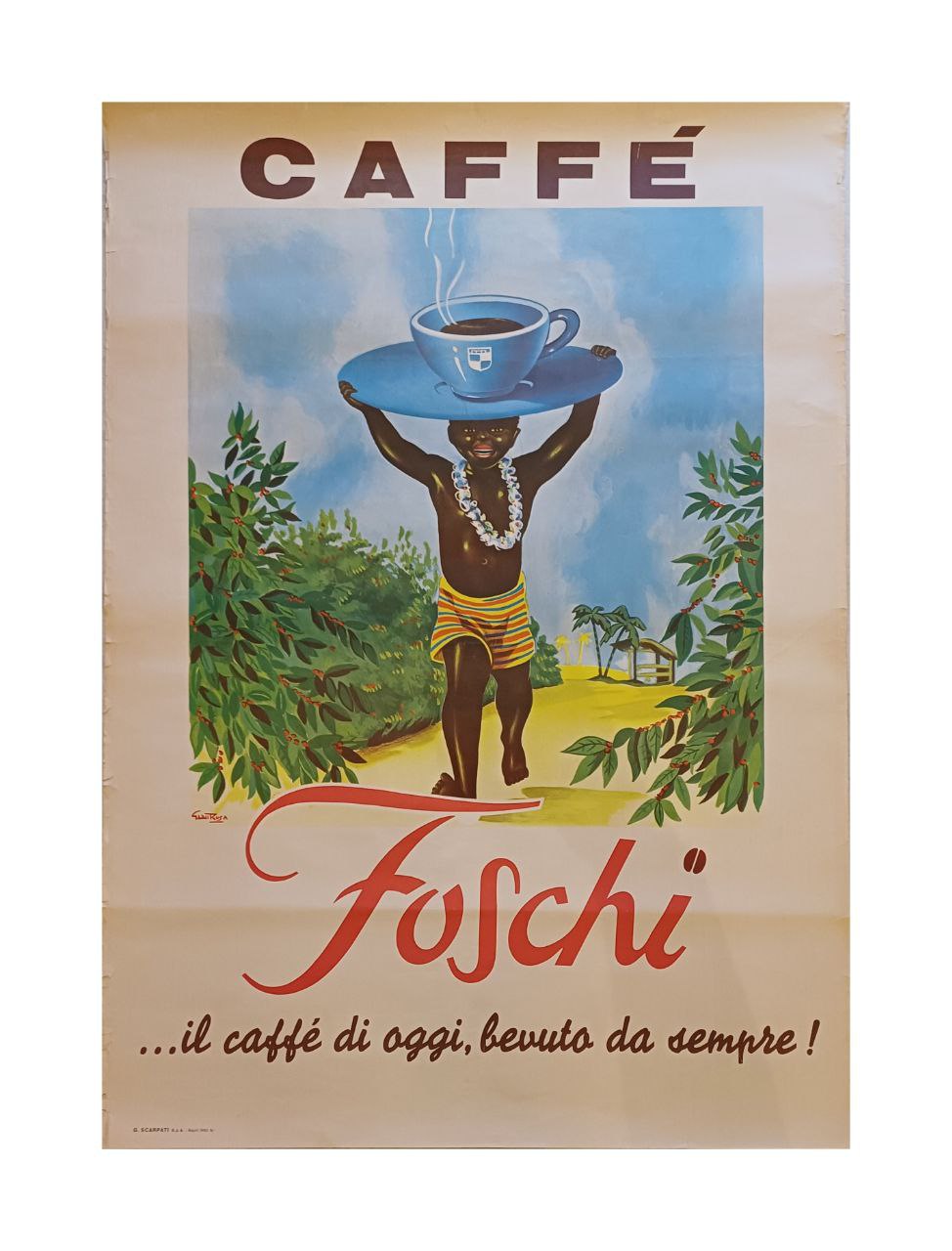 Manifesto originale pubblicitario - Caffè Foschi - Napoli