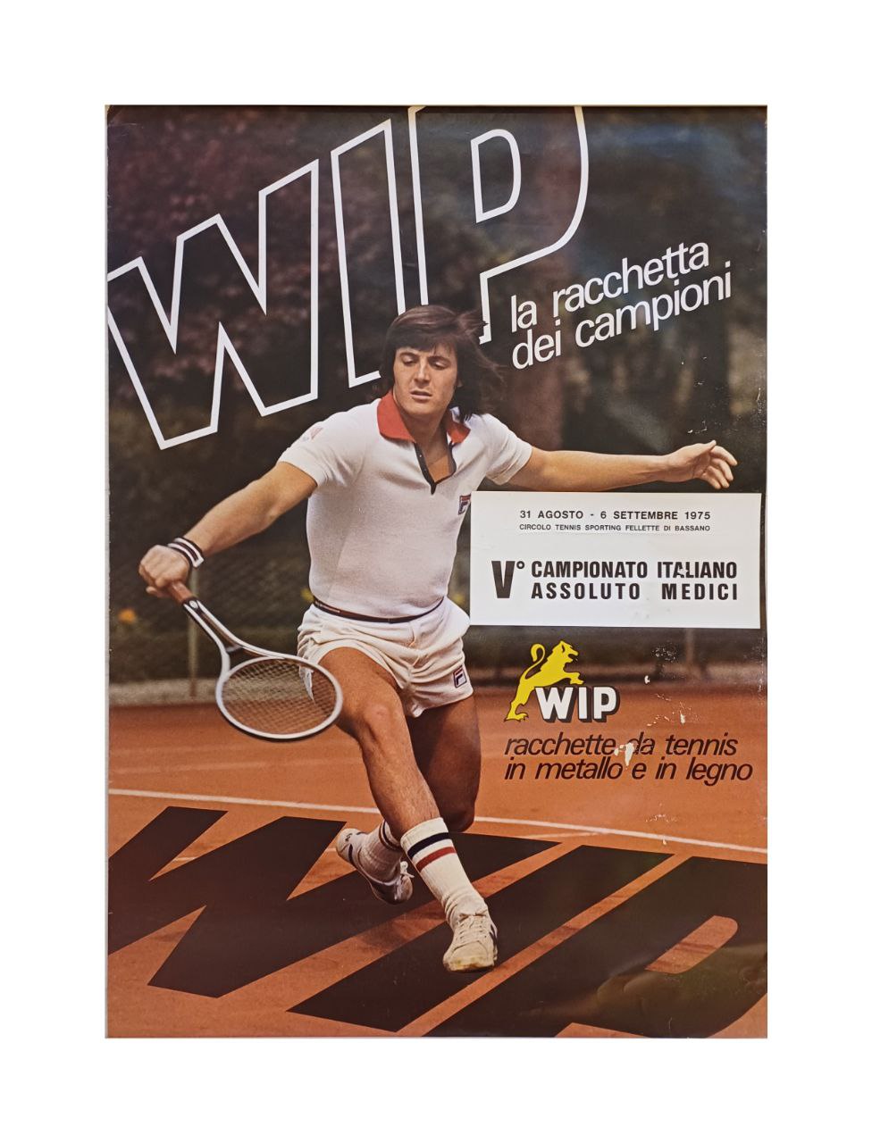 Manifesto originale pubblicitario - Wip - Adriano Panatta - Tennis