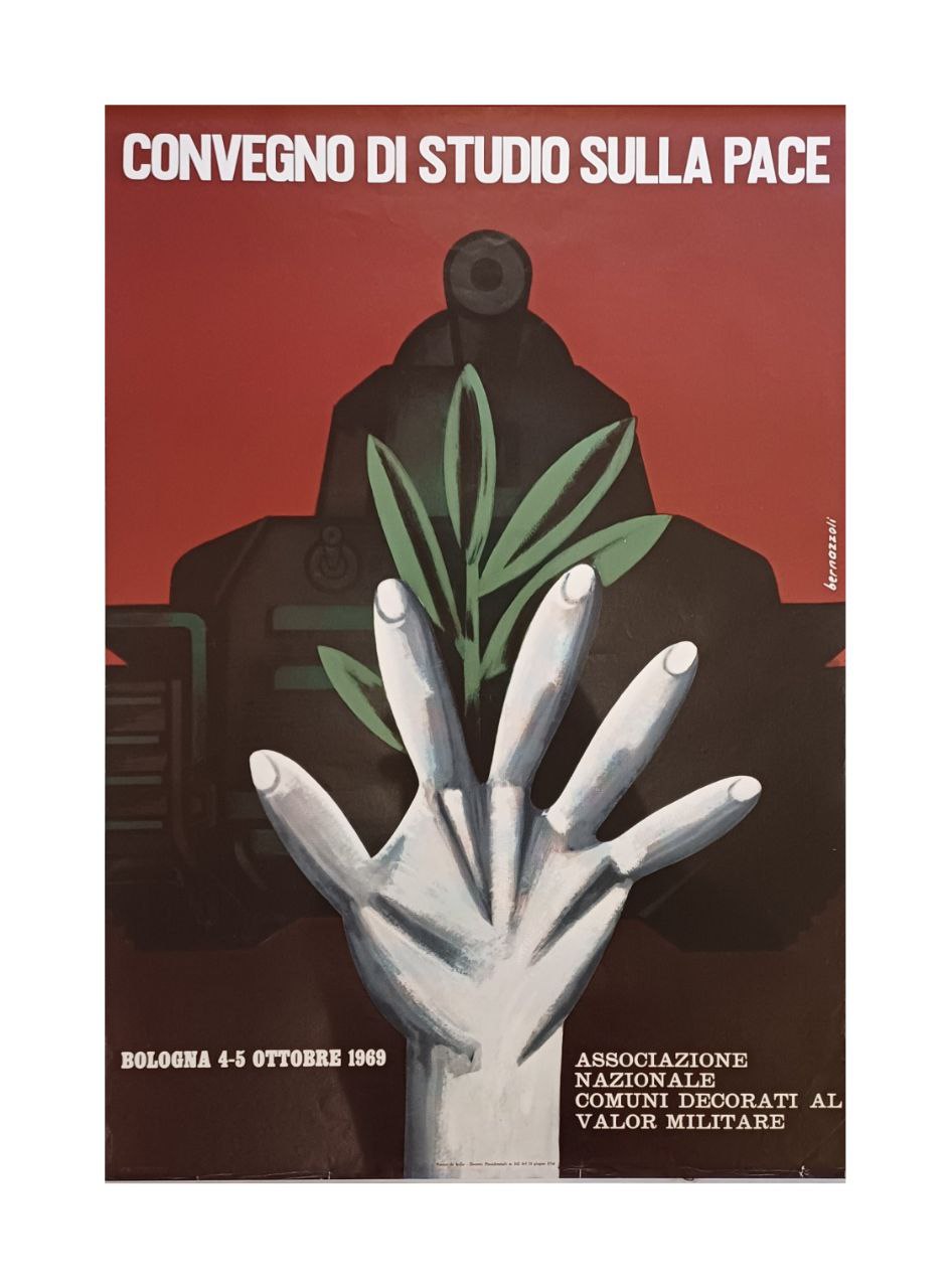 Manifesto originale pubblicitario - Convegno di studio sulla pace - Bologna