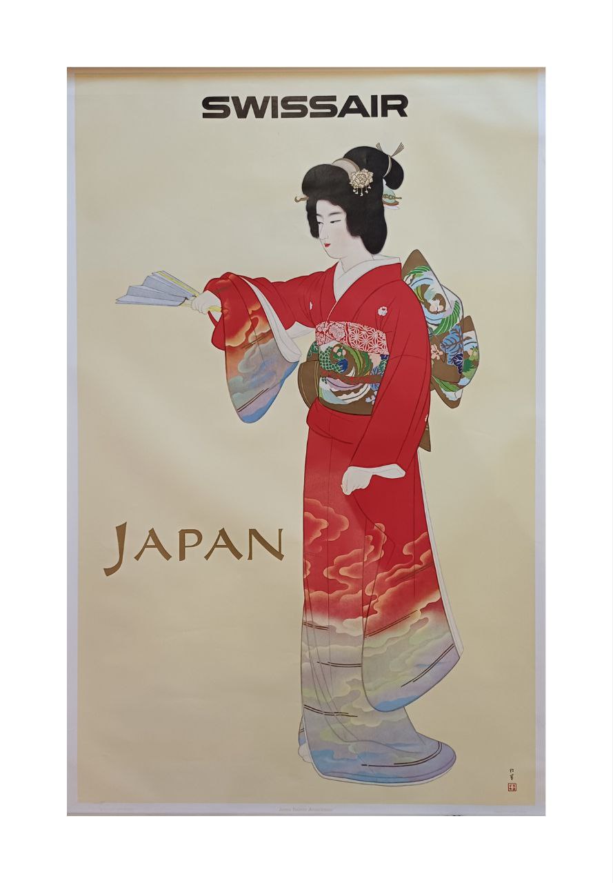 Manifesto originale pubblicitario - Swissair - Japan
