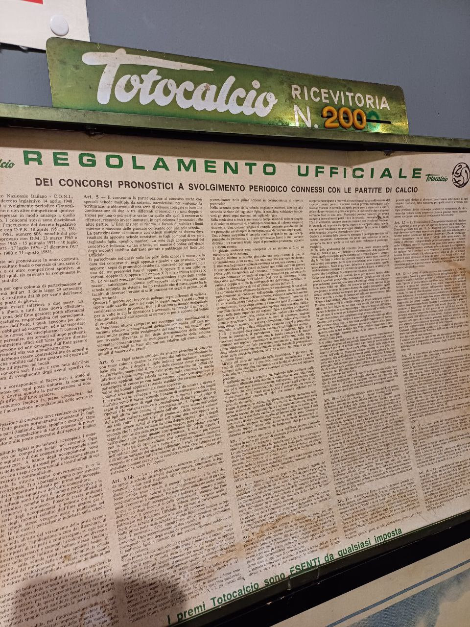 Regolamento ufficiale Totocalcio