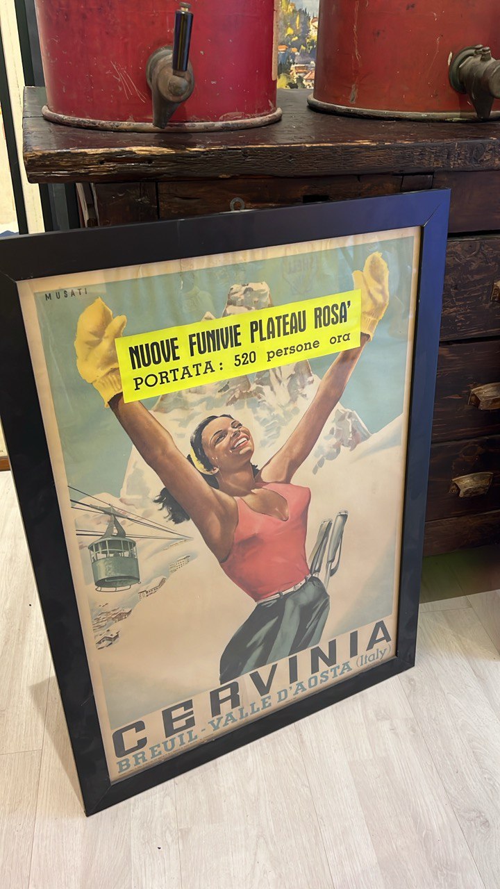 Manifesto originale pubblicitario - Cervinia