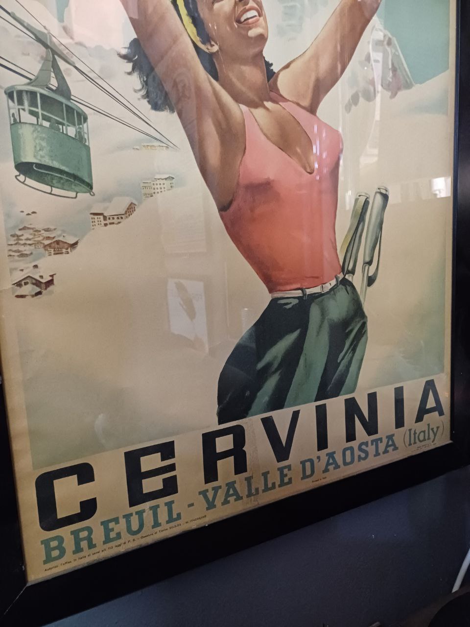 Manifesto originale pubblicitario - Cervinia