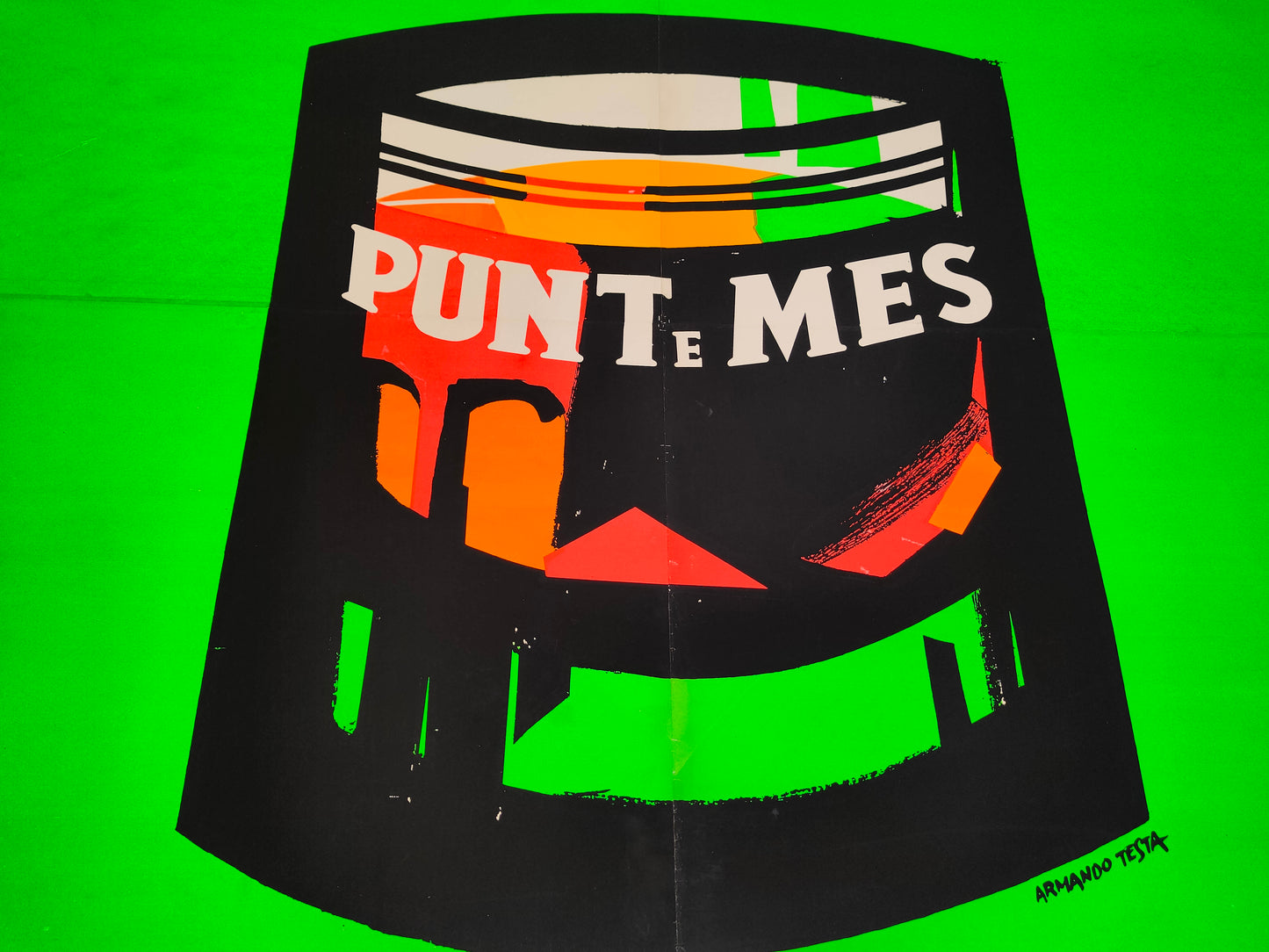 Manifesto originale pubblicitario - Punt E Mes fluo - carpano