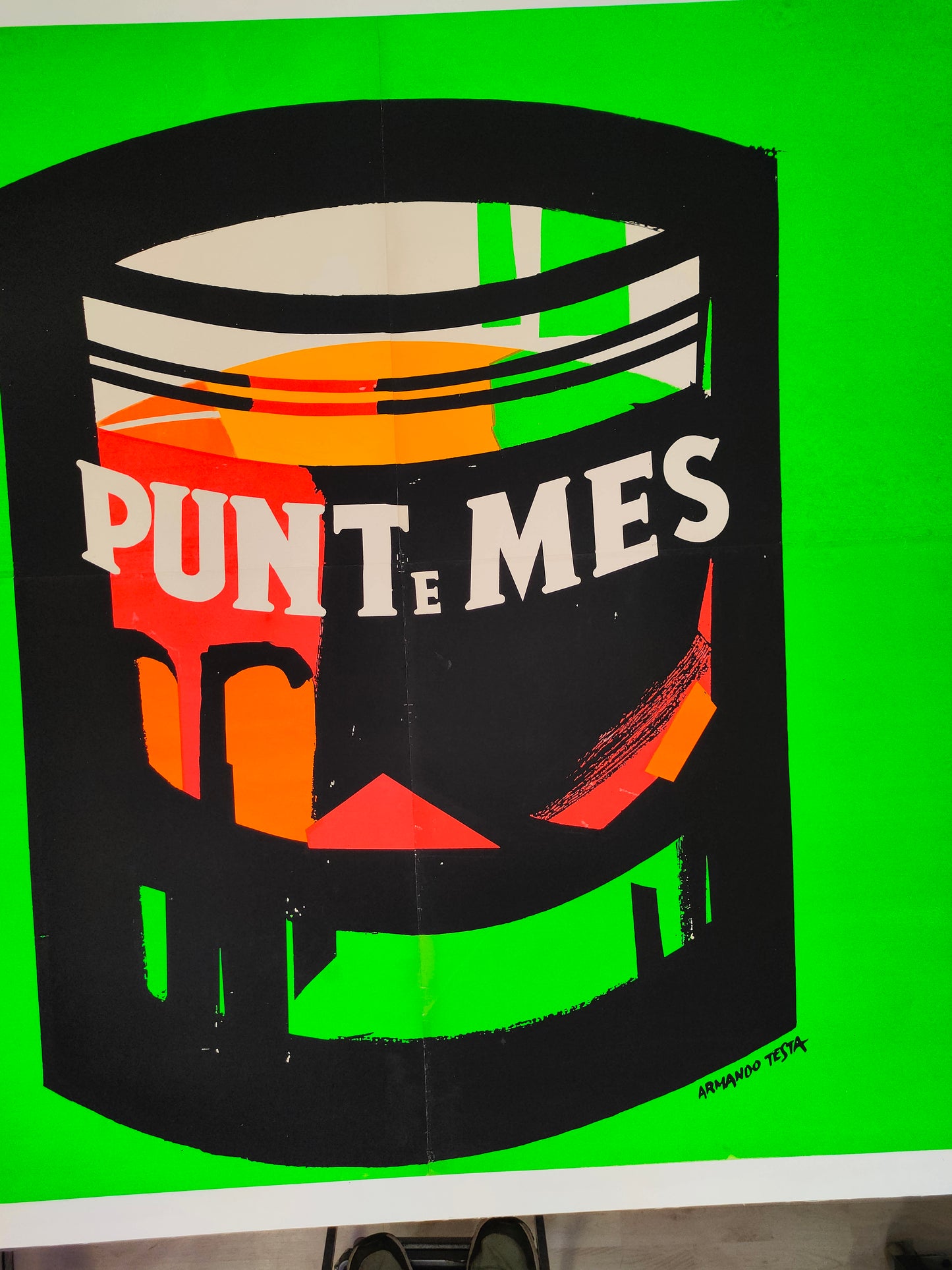 Manifesto originale pubblicitario - Punt E Mes fluo - carpano