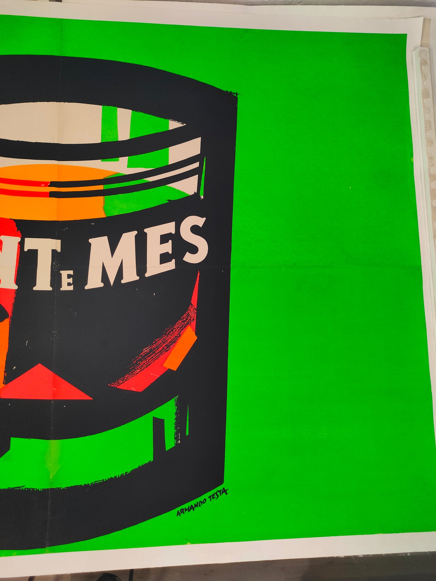 Manifesto originale pubblicitario - Punt E Mes fluo - carpano