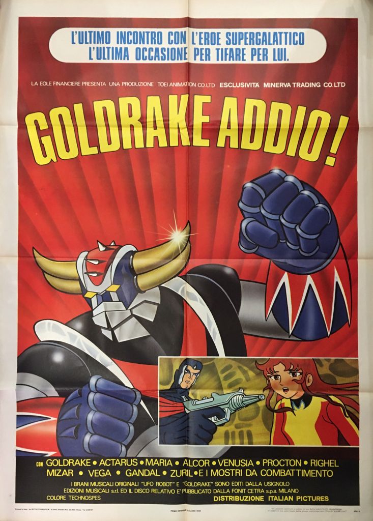 Manifesto Di Cinema Originale D'Epoca Goldrake Addio! 1980 Tortona4Arte