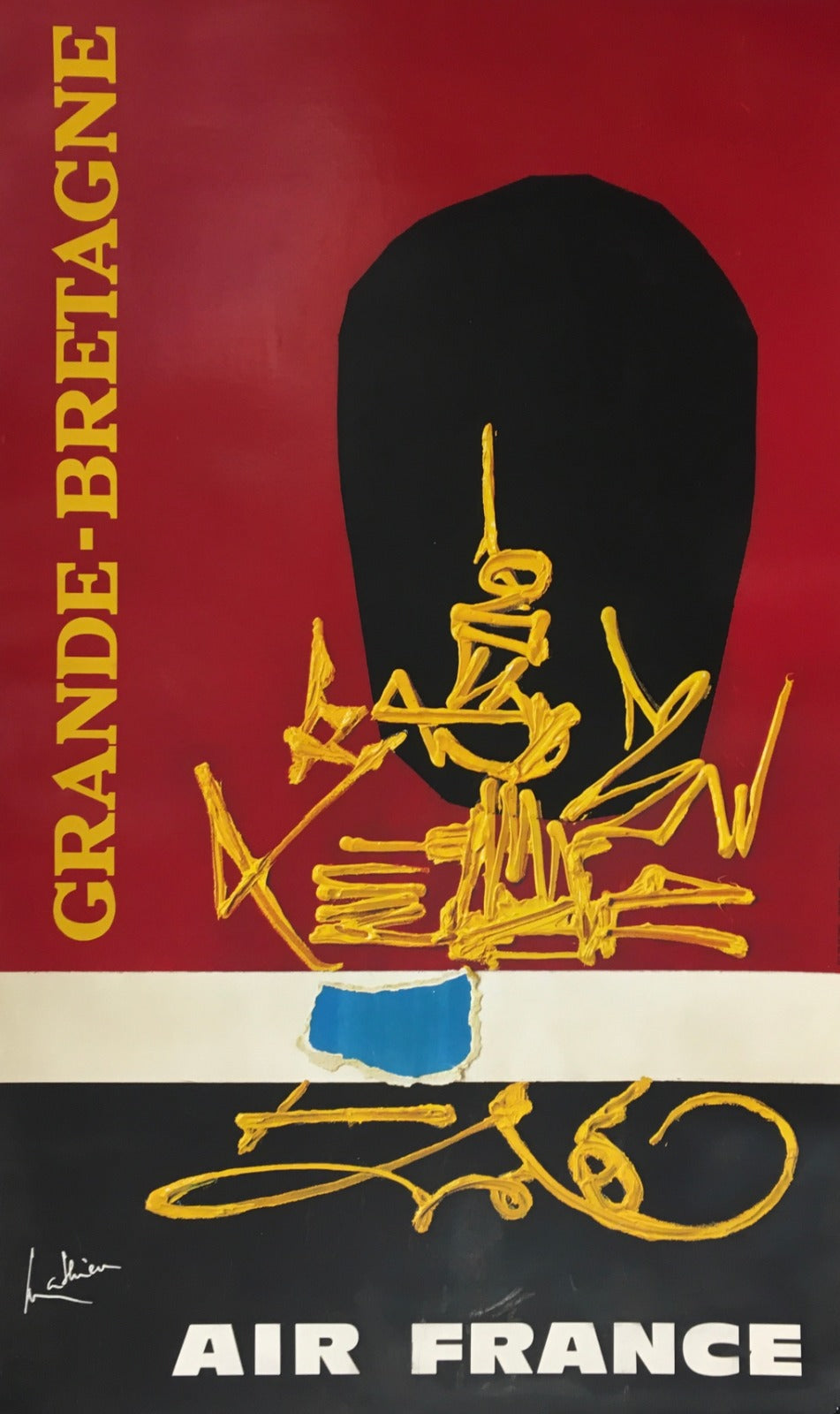 Manifesto Pubblicitario Air France Grande-Bretagne 1967 Tortona4Arte