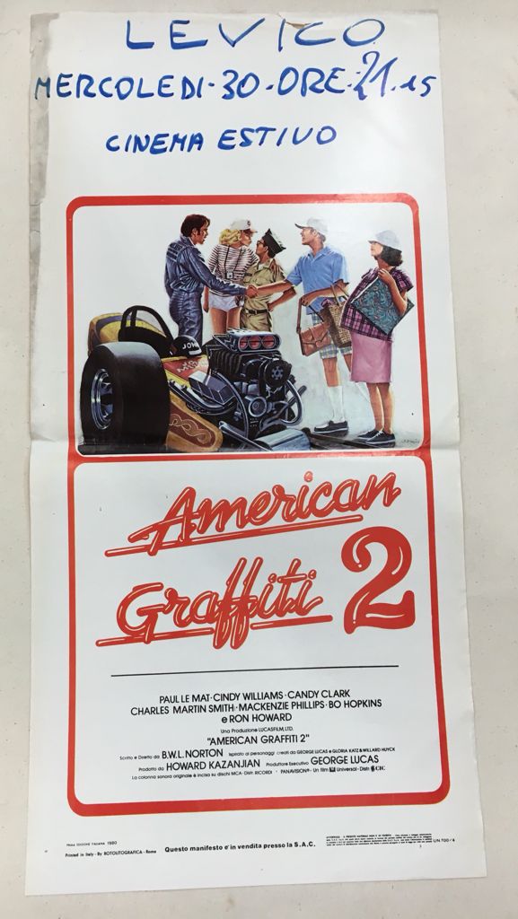 Locandina Di Cinema Originale D'Epoca American Graffiti 2 1980 Tortona4Arte