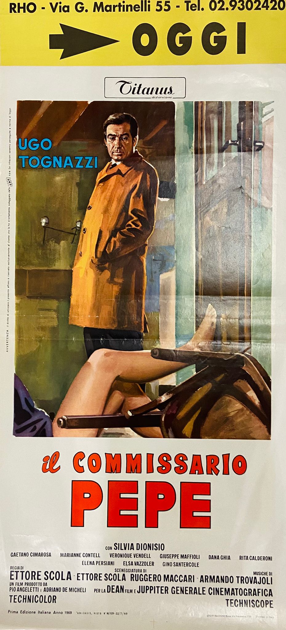 Locandina di Cinema Originale d'Epoca - Il Commissario Pepe anno 1969 Tortona4Arte