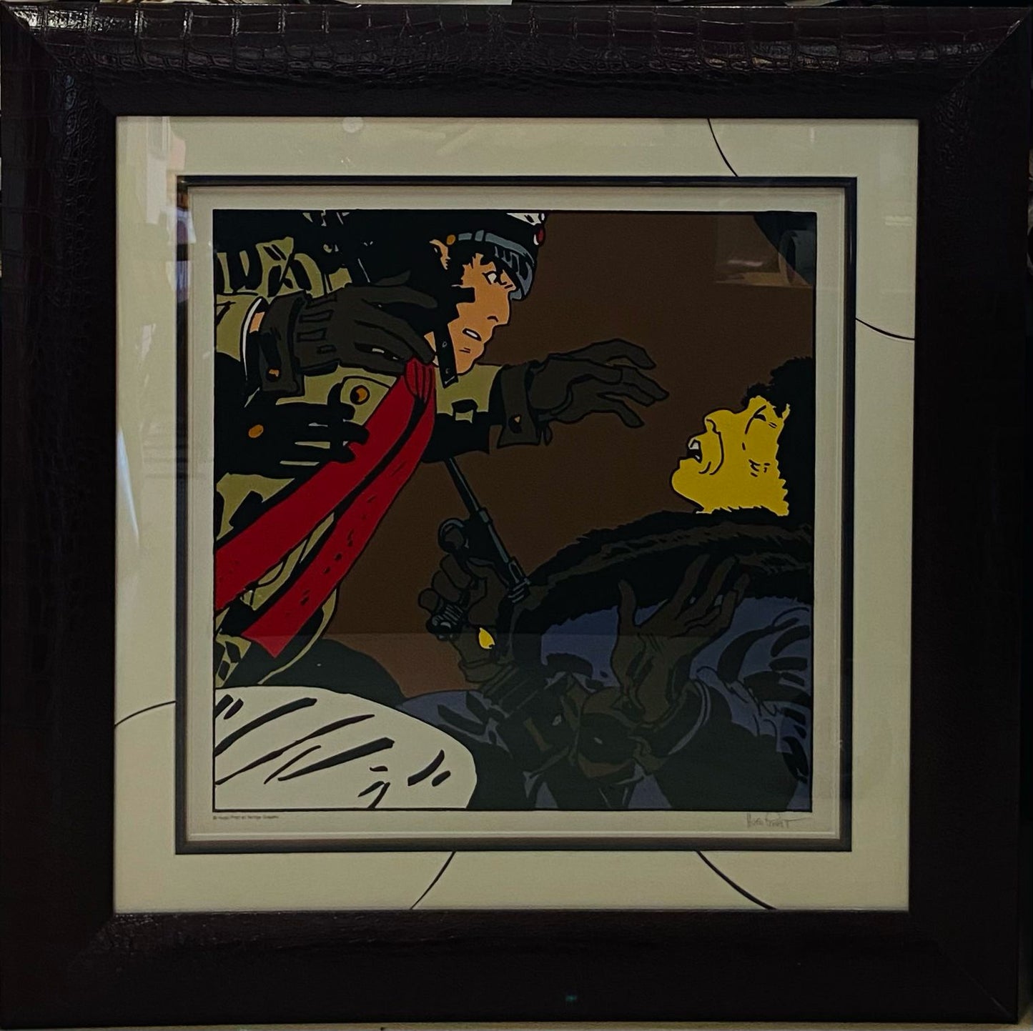 Serigrafia a Colori Originale firmata a mano Hugo Pratt in cornice Tortona4Arte