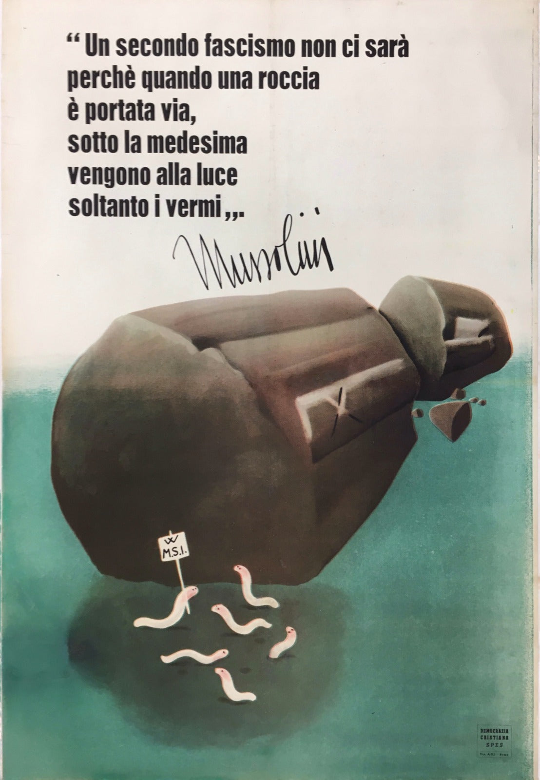 Manifesto Pubblicitario politico Anni 50 Tortona4Arte