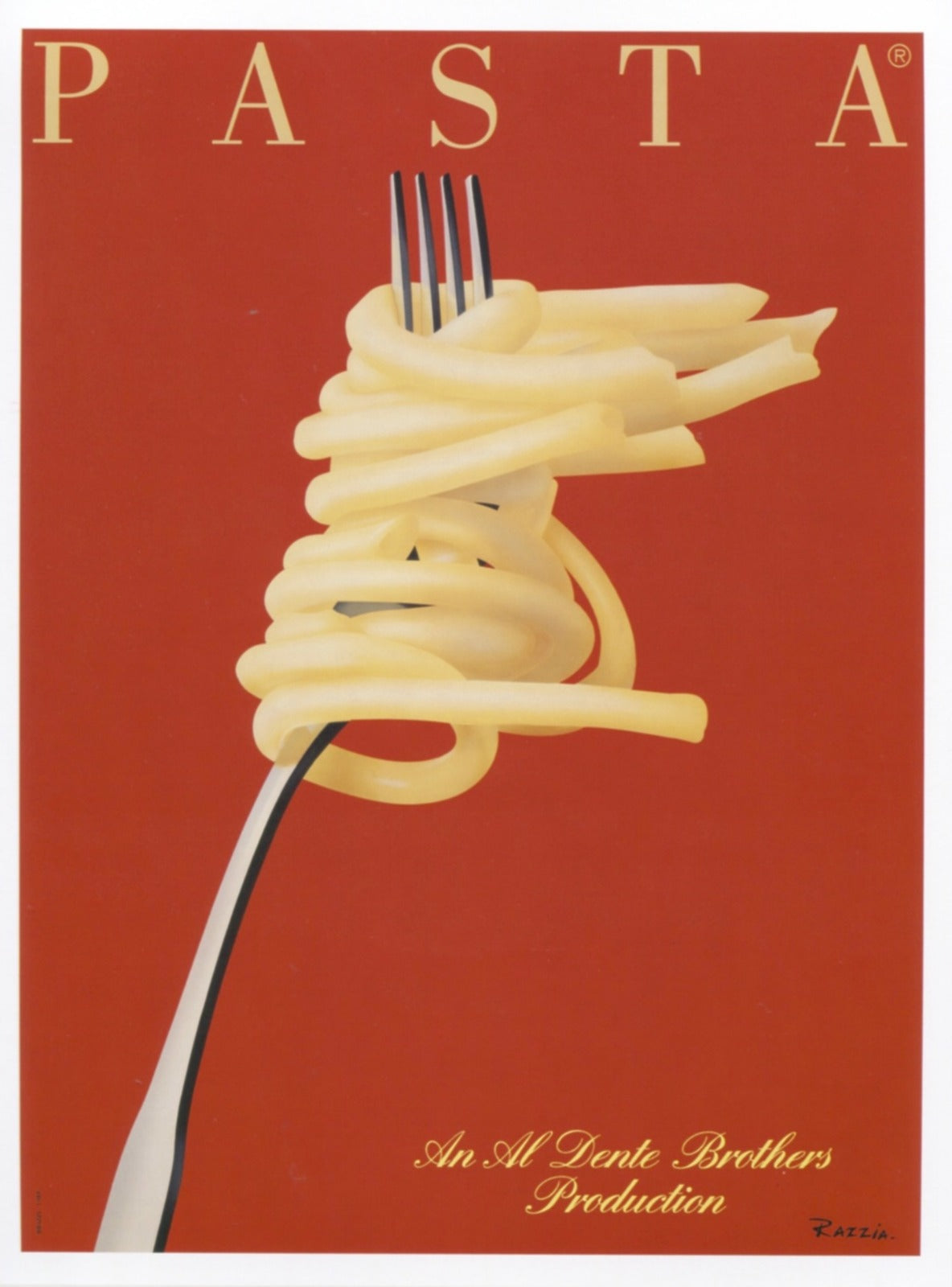 Manifesto Pubblicitario Pasta 1983 (Razzia) Tortona4Arte