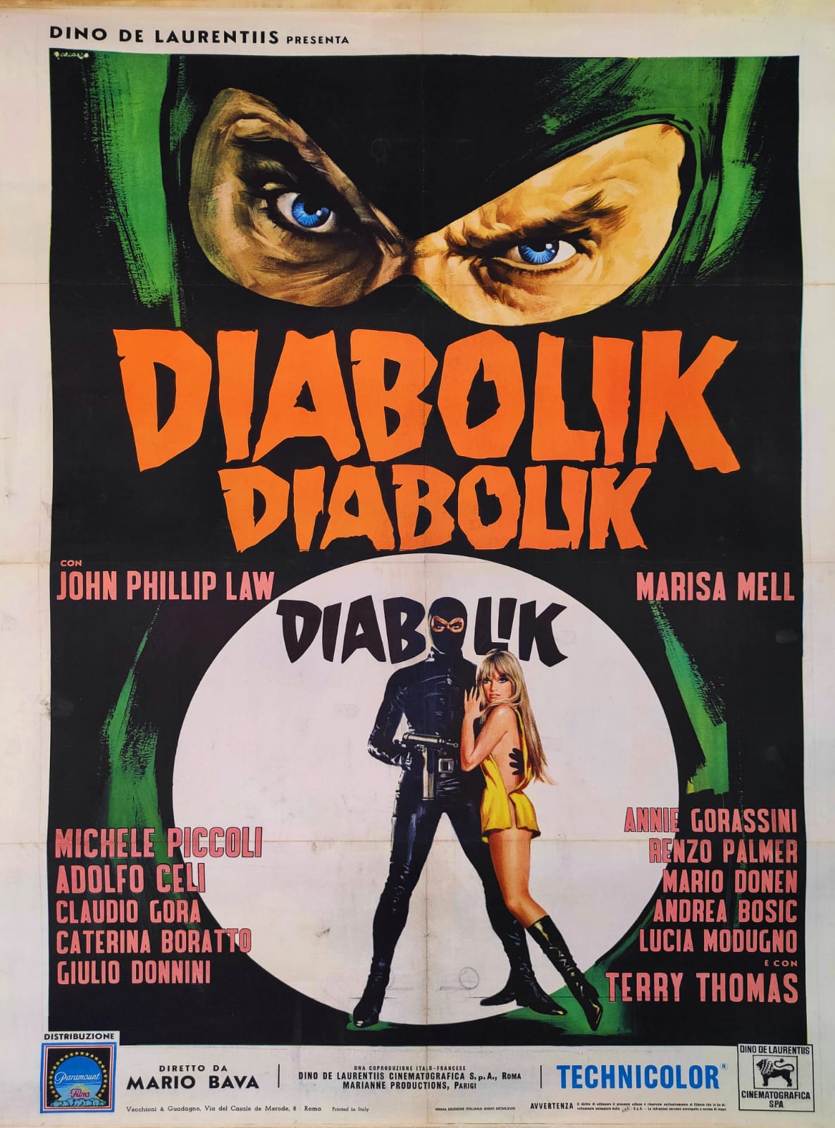 Manifesto di Cinema originale d'epoca - Diabolik Film Tortona4Arte