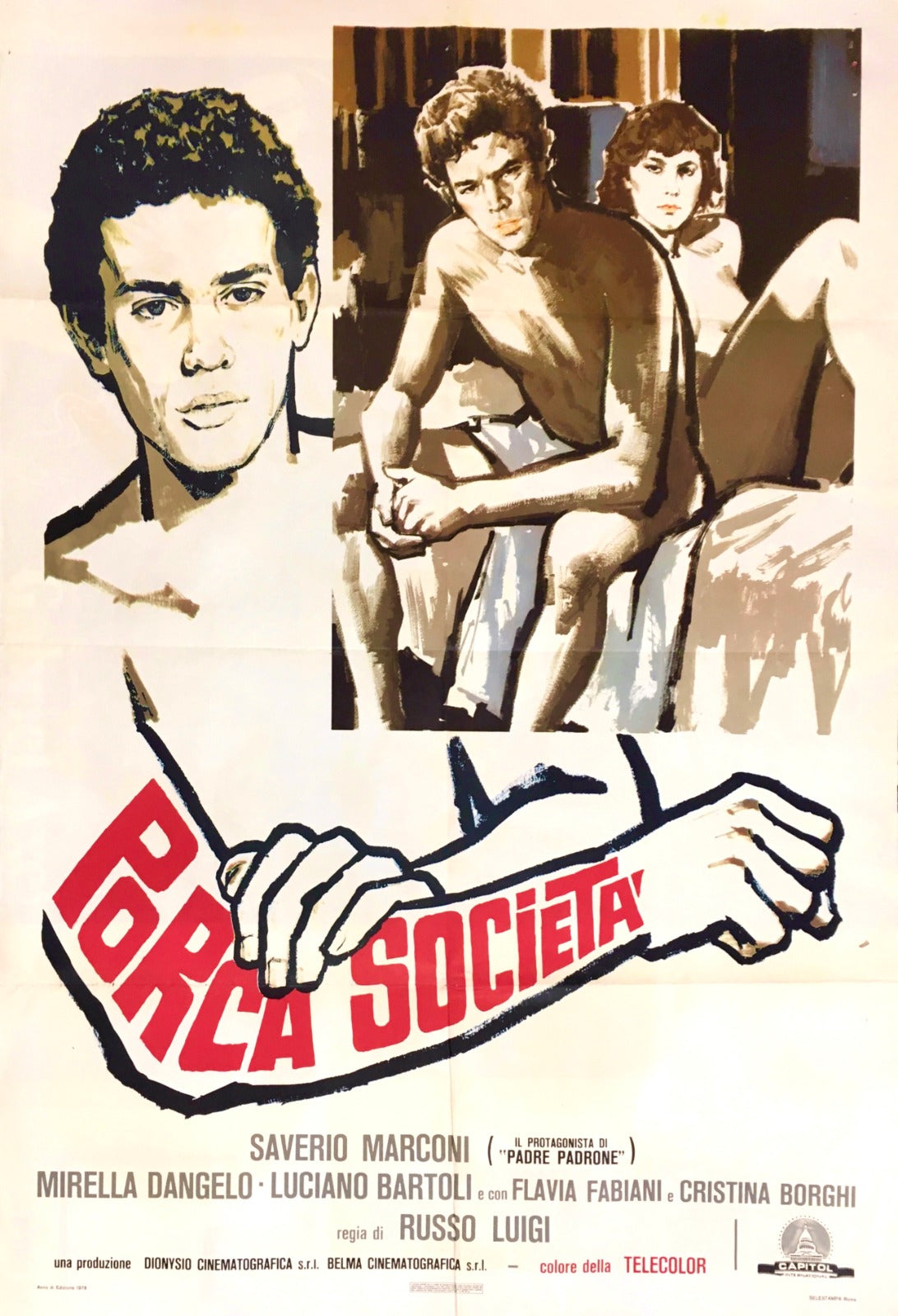 Manifesto Di Cinema Originale D'Epoca Porca Società 1978 Tortona4Arte