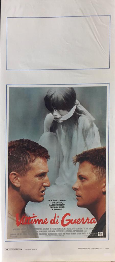 Locandina Di Cinema Originale D'Epoca Vittime Di Guerra 1989 Tortona4Arte