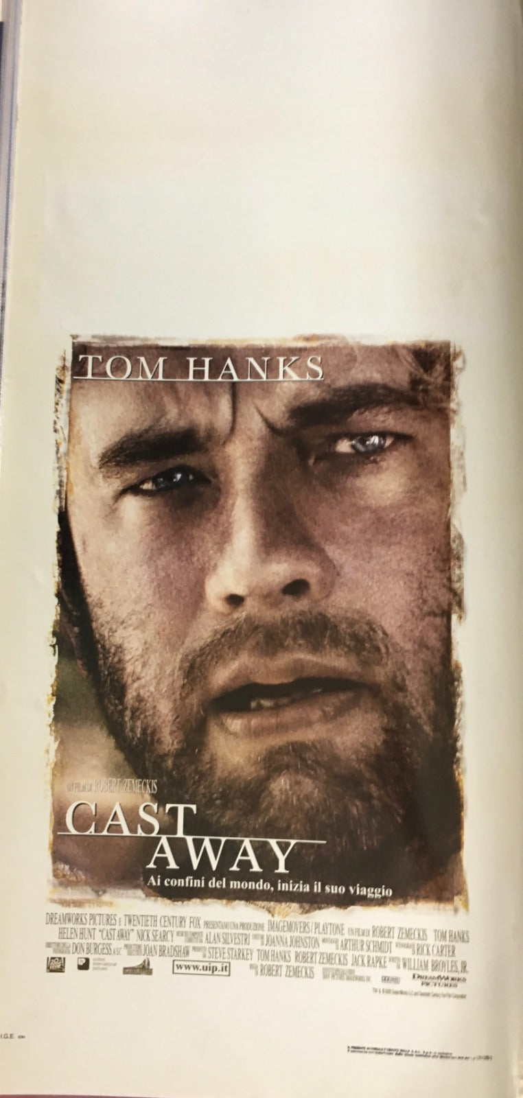 Locandina Di Cinema Originale D'Epoca Cast Away 2000 Tortona4Arte