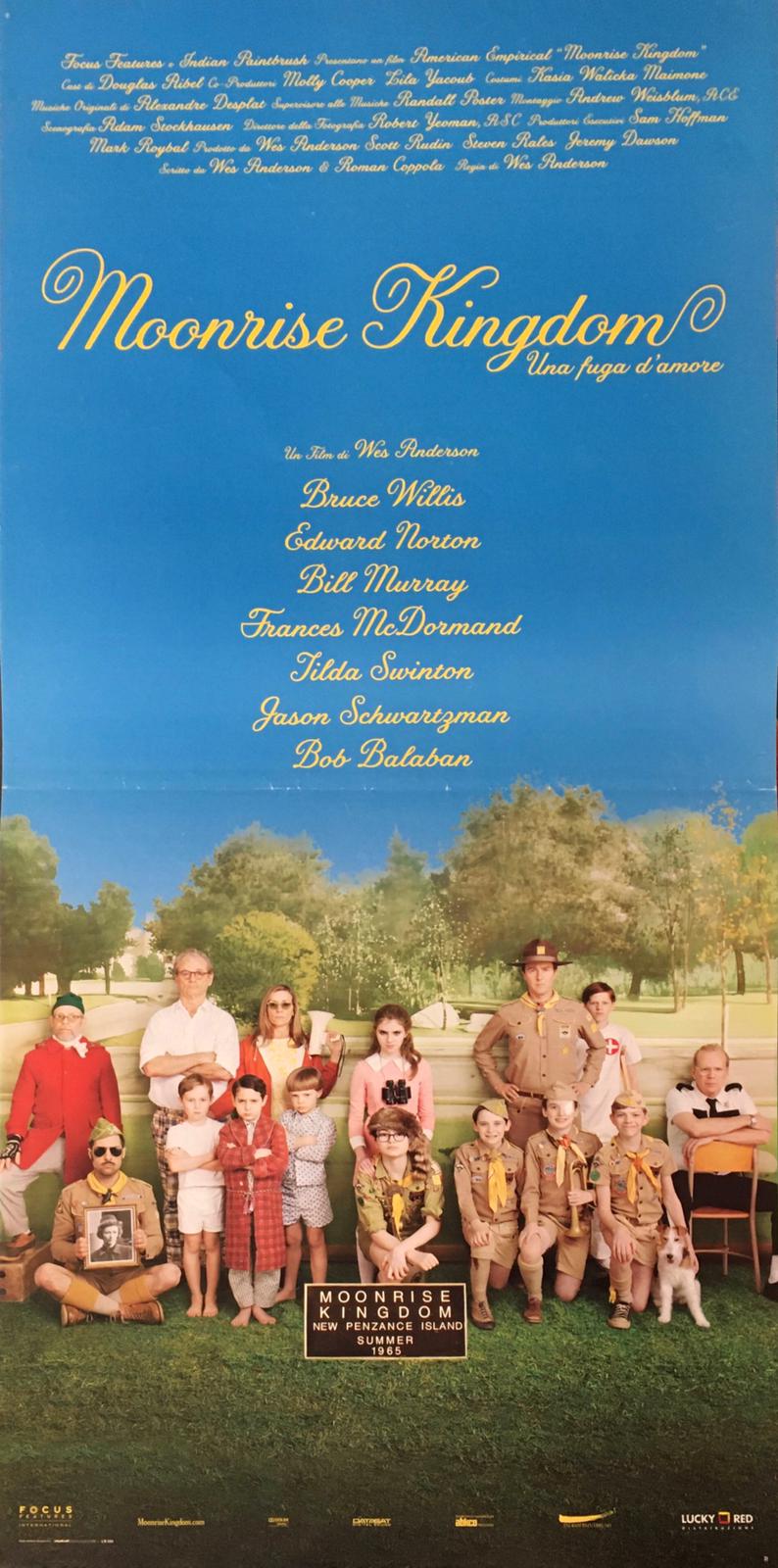 Locandina Di Cinema Originale D'Epoca Moonrise Kingdom 2012 Tortona4Arte