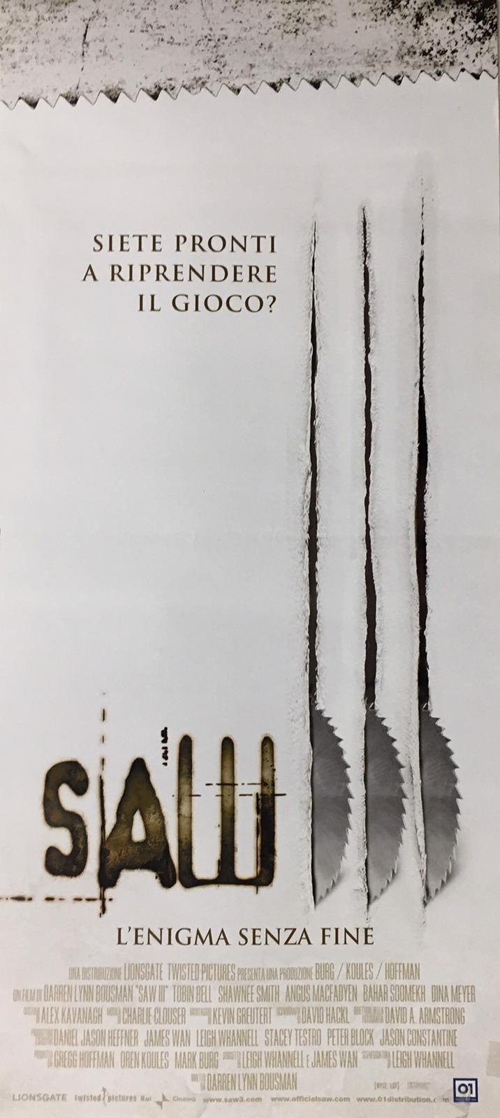 Locandina Di Cinema Originale D'Epoca Saw - L'Enigmista 2004 Tortona4Arte