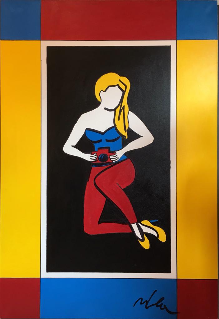 Smalti su Tela Marco Lodola Opera Unica (Pinup) Tortona4Arte